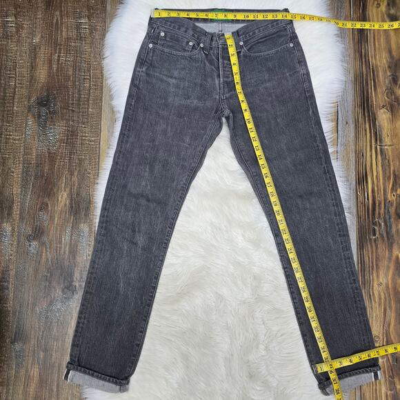 Club Monaco Selvedge Barrette Button Jeans Men 29 x 32 Grey Wash Made In USA - Picture 11 of 12